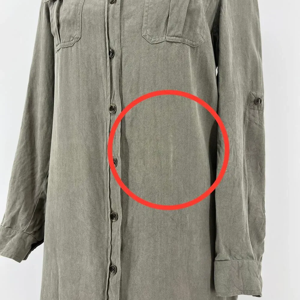 Anthropologie: Odile silk green button‎ front dress (S) - Picture 10 of 10